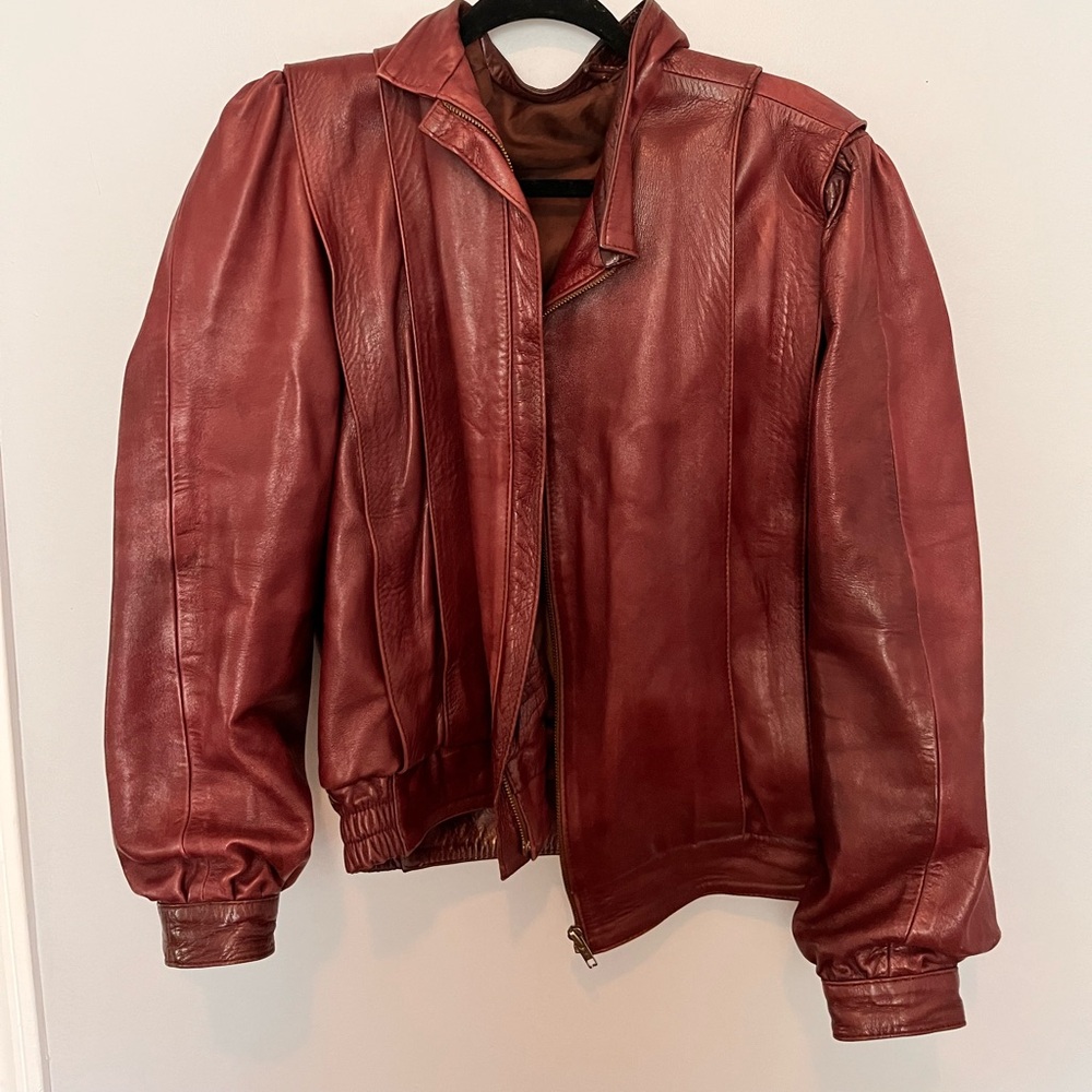 Vintage red leather jacket